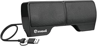 سماعات كمبيوتر Sonic-X USB ستيريو 6 واط | مخرج USB + Type-C للابتوب والكمبيوتر | تحكم أمامي في الصوت وصوت نقي بدقة عالية | تصميم مدمج موفر للمساحة | ضمان استبدال سنتين و5 سنوات صيانه