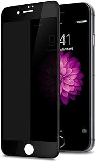 واقي شاشة خصوصية لهاتف iPhone 6s، زجاج مقوى 9H مضاد للتجسس، تغطية كاملة من الحافة للحافة، مضاد لبصمات الأصابع وبدون فقاعات (أسود)