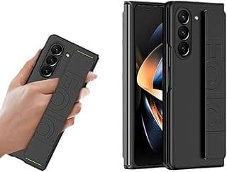 جراب متوافق مع سامسونج Galaxy Z Fold 6 مع غطاء سيليكون، حماية كاملة للجسم، جراب صلب مضاد للصدمات، حماية عدسة الكاميرا، جراب نحيف للغاية (أسود)