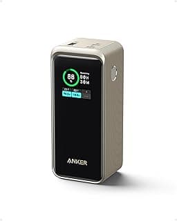 شاحن باور بانك برايم، بطارية خارجية 20000 مللي امبير في الساعة بقوة 200 وات، شاشة رقمية، 2 × USB-سي و1 × منفذ USB-ايه متوافق مع سلسلة آيفون 14/13 وسامسونج وماك بوك وديل وغيرها من انكر (ذهبي)