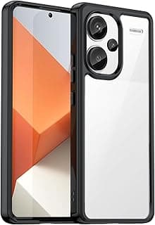 Crystal Clear Case for Xiaomi Redmi Note 13 Pro+ Plus 5G [Not Yellowing] [Military Grade Drop Protection] Shockproof Slim Transparent Protective Cover - Black