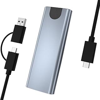 M.2 NVMe Enclosure SSD USB: Adapter USB 3.2 Gen 2 - 10Gbps Hard Drive Enclosure, NVMe PCIe External Case, Enclosure with 2 in 1 USB A+C to C Cable for 2230/2242/2260/2280 M.2 NVMe/SATA from M-Key/M+B