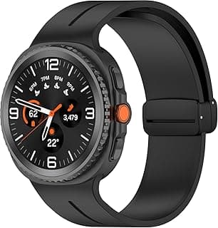 Sport Band Compatible with Samsung Galaxy Watch 8 40mm/44mm/Classic 46mm, Soft Silicone Strap with Magnetic Buckle for Men Women, Silicone