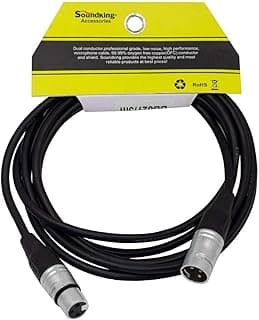 GOLD SERIES BXX023 MALE XLR to FEMALE XLR MICROPHONE CABLE (6M)