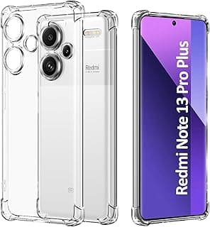 جراب خلفي مقاوم للصدمات مع حماية للكاميرا، متوافق مع شاومي Redmi Note 13 Pro Plus، حواف معززة (Redmi Note 13 Pro Plus 5G)