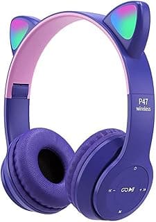Wireless Gaming Headset P47 M CAT Cat Ear LED Light Headphones, Bluetooth Stereo Headset, Kids and Adults (Move)