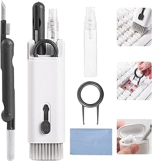 VUBOJO 7 in 1 Electronic Cleaner kit, Cleaning Kit for Monitor Keyboard Airpods MacBook iPad iPhone iPod, Screen Dust Brush Including Soft Sweep, Swipe, Airpod Cleaner Pen, Key Puller and Spray Bottle