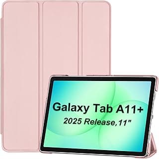 بروكيس حافظة لجهاز سامسونج جالكسي تاب A11+ 2025 (SM-X230)/تاب A9+ 11 انش (SM-X210)، حافظة حماية ثلاثية لجهاز جالكسي تاب A11 بلس مقاس 11 انش / تاب A9 بلس، غطاء ذكي رفيع وخفيف الوزن - زهري فاتح
