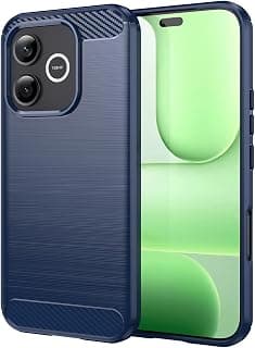 TPU Carbon Fiber Anti-fingerprint Antishock Case For Honor 600 Lite/Honor 600 Lite Cover (Blue)