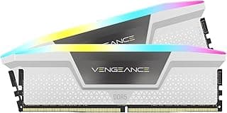 كورسير ذاكرة كمبيوتر مكتبي فينجيانس RGB DDR5 RAM 32GB (2x16GB) 6400MHz CL36-48-48-104 1.35 فولت انتل XMP - ابيض (CMH32GX5M2B6400C36W)