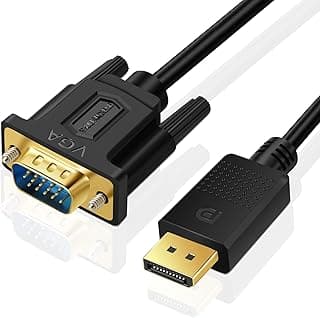 SHULIANCABLE Displayport to VGA Cable, DisplayPort to VGA Adapter DP to VGA Cable Male to Male Gold-Plated for Computer, Laptop, PC, Monitor, TV, Projector (6 Feet)