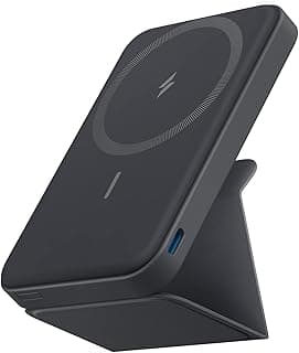 Magnetic Battery, 5K Foldable Magnetic Wireless Portable Charger with Stand and USB-C (On The Side), Only for MagSafe, iPhone 15/15 Plus/15 Pro/15 Pro Max, iPhone14/13 Series (Interstellar Gray)