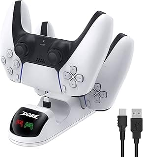 Charger Stand for PS5 DualSense Controller, MENEEA Controller Type-C Fast Dual Charging Station Dock with LED Indicator for Sony Playstation 5 with Dual Detachable USB C Ports