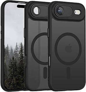 Grabist Magnetic case Compatible with iPhone 17 Air, Upgraded [Full Camera Protection with lens] [Compatible with wireless charging] [Translucent Matte] Shockproof Protective Case (Black)