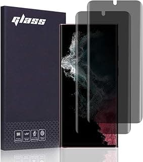 عبوة 2 واقي شاشة للخصوصية متوافق مع سامسونج Galaxy S22 Ultra، يدعم بصمة الإصبع، تغطية كاملة، فيلم حماية ناعم مضاد للتجسس