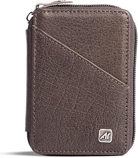 AR Guard by Arij Bags | Genuine Leather Wallet - RFID Blocking Card Holder with Metal Case and 8 Slots (Brown)