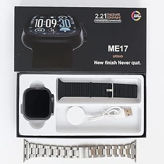 ME17 Ultra 3 Smart Watch 2.21 Inch Large Screen Touch Screen Support Heart Rate Pressure Sleep Monitor with 2 Straps and Magnetic Charger (Black)