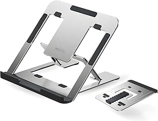 Next Store Aluminum Adjustable Foldable Laptop Stand – Durable Desk Stand with Improved Ventilation and Ergonomic Design for Laptops and Tablets