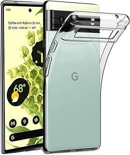 جراب متوافق مع Google Pixel 6 شفاف من السيليكون المرن TPU مضاد للخدش وحماية للكاميرا - شفاف
