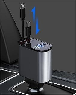 شاحن سيارة USB مزدوج 20 واط مع شاشة LED للهواتف الخلوية من تروماك