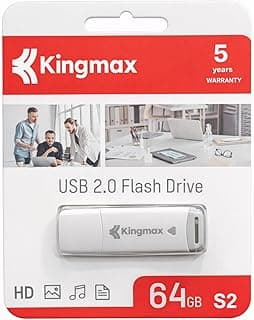 فلاش ميموري USB 2.0 64 جيجابايت S2 من كينج ماكس، عصا ذاكرة محمولة، نقل بيانات عالي السرعة، تصميم صغير ومتين، مثالي للوثائق والموسيقى والصور والفيديوهات
