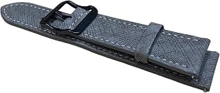 22mm Leather Watch Strap with Metal Buckle – Gray