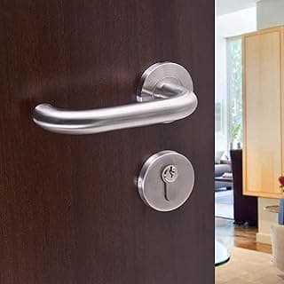 JAZZEEL A Modern Stainless Steel Inner Tube Door Handle - A Sleek and Minimalist Cylindrical Door Actuator for a Contemporary Home or Office