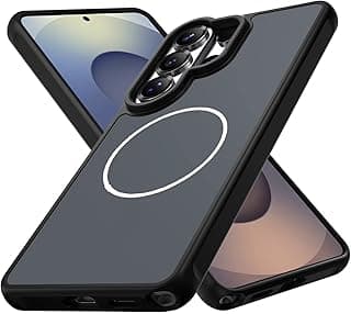 جراب مغناطيسي مطفي فاخر لهاتف سامسونج Galaxy S26 Ultra، سيليكون مع PC، مقاوم للبصمات، مقاوم للسقوط، غطاء حماية بنمط عملي (أسود)