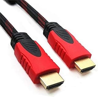 كابل HDMI ذكر الى مطلي بالذهب بدقة 4K وطول 10 متر موديل KX 2875 من كيندكس - اسود واحمر لأجهزة متعددة