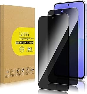 عبوة من 2 واقي شاشة للخصوصية لسامسونج Galaxy A56 5G [زجاج مقوى مضاد للتجسس]، الترا HD، مضاد للخدش، بدون فقاعات، زجاج حماية 9H سهل التركيب لـ Galaxy A56