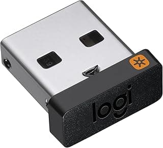 مستقبل USB Unifying، تقنية لاسلكية 2.4 جيجاهرتز، منفذ USB متوافق مع جميع أجهزة لوجيتك Unifying مثل الماوس والكيبورد اللاسلكي، للكمبيوتر / ماك / لابتوب - أسود