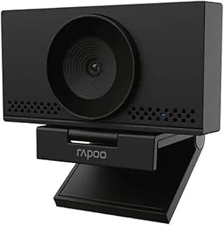 كاميرا كمبيوتر C500AF 2160 بكسل 4K USB وميكروفون مدمج مزدوج بتقنية خفض الضوضاء من رابو، أسود