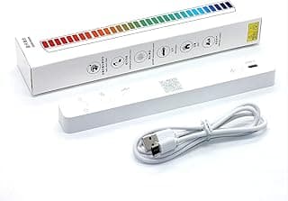 شريط إضاءة LED ذكي USB بنظام RGB مع ميكروفون حساس للصوت، 18 لون، سطوع قابل للتعديل للسيارة والكمبيوتر