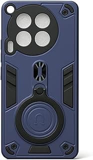 Case Compatible with Tecno Camon 30 4G Dual Layer Protective Shockproof Hard Armor Cover with 360° Rotating Finger Ring Kickstand and Car Magnetic Case (Blue)