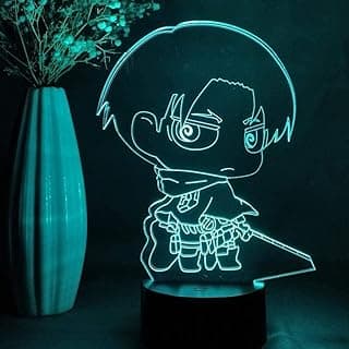 مصباح LED ليلي ثلاثي الابعاد من تاتاباي ديكور للاطفال بتصميم انيمي اتاك اون تايتن هدية منزلي لغرفة النوم على شكل شخصية ليفي اكرمان طاولة متعدد الألوان