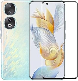 اسكرينة حماية زجاجية 5D منحنية بالكامل بغراء كامل لهاتف Honor 90 - اسود