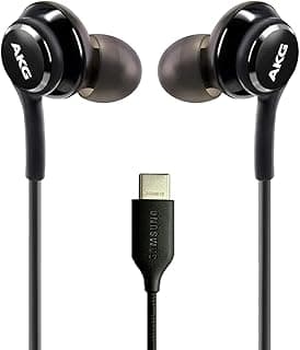 ElloGear 2022 Earbuds Stereo Headphones for Samsung Galaxy Note 10, Note 10+, Galaxy S10, S9 Plus, S10e - Designed - Braided Cable with Microphone and Volume Remote Type-C Connector - Black