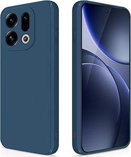 جراب GiiYoon لهاتف Oppo Find X9 5G سيليكون، جراب حماية فائق النحافة مع طبقة داخلية من الألياف وحماية للكاميرا، أزرق