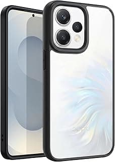 جراب ممتص للصدمات بتصميم نحيف، إطار TPU أسود مطفي مع ظهر شفاف مقاوم للخدش لهاتف Oppo Reno 15 5G (أسود)