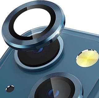 Camera Lens Protector Designed for iPhone 13/13 Mini, Tempered Glass Protective Film, Aluminum Alloy Camera Lens Cover, Blue