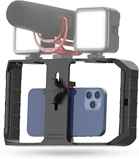 مثبت تصوير للهواتف الذكية U-Rig Pro، قفص تصوير يدوي مع 3 قواعد تثبيت (Cold Shoe) لتثبيت الفيديو