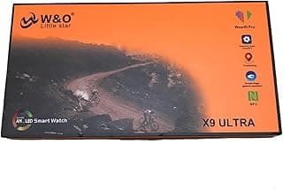 ساعة ذكية X9 Ultra، شاشة 2.02 بوصة Super AMOLED، متوافقة مع تطبيق Wearfit Pro، مقاومة للماء IPX67 (أسود)