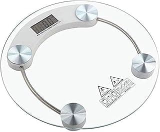 Digital Body Weight Bathroom Scale, Tempered Glass, Precision Graduation: 0.1kg -150kg,Transparent Round
