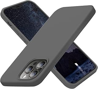Designed for iPhone 13 Pro Max Case, Silicone Ultra Slim Shockproof Protective Phone Case with [Soft Anti-Scratch Microfiber Lining], 6.7 inch, Space Gray