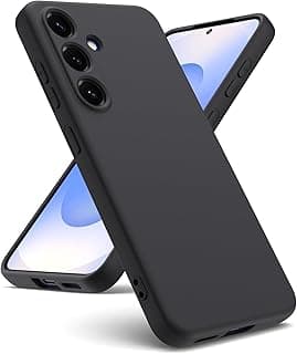 Cover Compatible with Samsung Galaxy S25 FE 5G [Liquid Silicone Cover] [Microfiber Interior] Rubber Silicone Gel TPU Liquid Shockproof Case Samsung Galaxy S25 FE 5G - Black