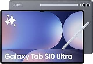تابلت سامسونج جالاكسي تاب S10 الترا بالذكاء الاصطناعي واندرويد 5G، ذاكرة ورام 12GB وتخزين 256GB وشاشة اموليد 14.6 بوصة ضد الانعكاس ومتين مع قلم S، إصدار محلي، لون رمادي (Moonstone Gray)