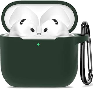 جراب سيليكون متوافق مع سماعات ابل AirPods الجيل الرابع - أخضر غامق (Midnight Green)