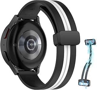 Strap Silicone Magnetic Buckle 20MM For Samsung Gear Sport/Watch 6/5/4/5 Pro 45mm/S2 classic/active 2 40mm 44mm/Amazfit GTS 2/2e/GTS 3/3 Pro/GTS 4/GTS 2 Mini/3 Mini/4 Mini/Bip 3/Bip 3 Pro