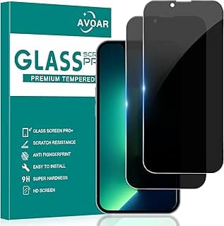 عبوة 2 اسكرينة حماية خصوصية لهاتف iPhone 14 Plus/13 Pro Max، زجاج مقوى تغطية كاملة، مضادة للتجسس، سهلة التركيب