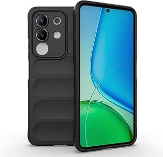 جراب متوافق مع Vivo Y29 4G حمايه كامل من الصدمات Magic Shield مع حماية للكاميرات من خامة سيليكون المقوي و مبطن من داخل - أسود